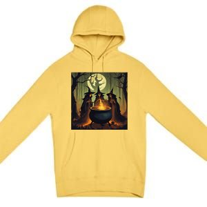 Halloween Witch Witches Gather Fall Casual Premium Pullover Hoodie