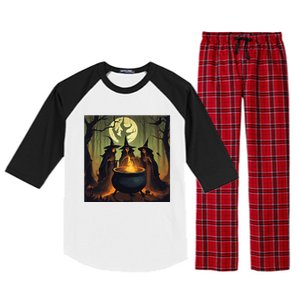 Halloween Witch Witches Gather Fall Casual Raglan Sleeve Pajama Set