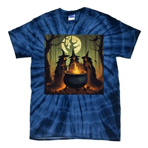 Halloween Witch Witches Gather Fall Casual Tie-Dye T-Shirt