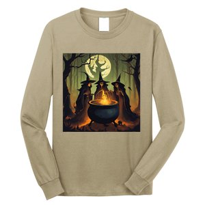 Halloween Witch Witches Gather Fall Casual Long Sleeve Shirt