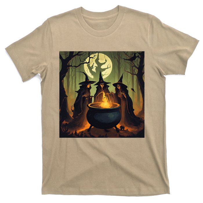 Halloween Witch Witches Gather Fall Casual T-Shirt