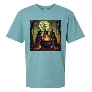 Halloween Witch Witches Gather Fall Casual Sueded Cloud Jersey T-Shirt