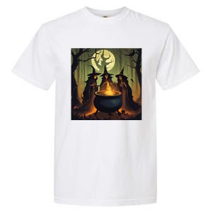 Halloween Witch Witches Gather Fall Casual Garment-Dyed Heavyweight T-Shirt