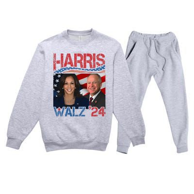 Harris Walz Waltz 2024 Distressed Premium Crewneck Sweatsuit Set