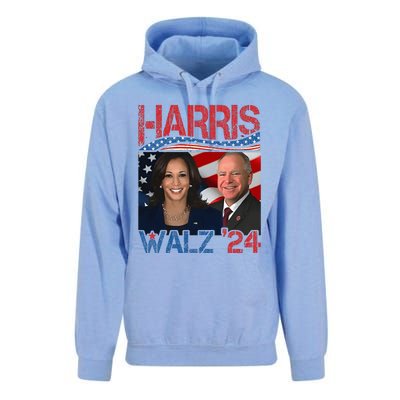 Harris Walz Waltz 2024 Distressed Unisex Surf Hoodie