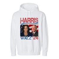 Harris Walz Waltz 2024 Distressed Garment-Dyed Fleece Hoodie