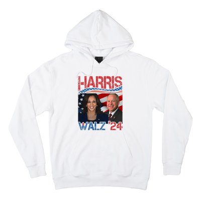 Harris Walz Waltz 2024 Distressed Hoodie