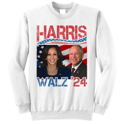 Harris Walz Waltz 2024 Distressed Sweatshirt