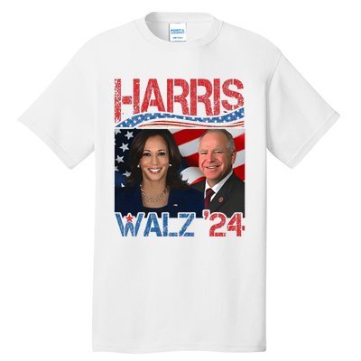 Harris Walz Waltz 2024 Distressed Tall T-Shirt