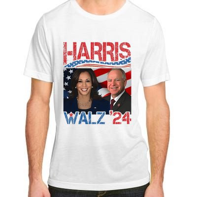 Harris Walz Waltz 2024 Distressed Adult ChromaSoft Performance T-Shirt