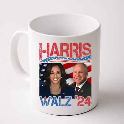 Harris Walz Waltz 2024 Distressed Coffee Mug