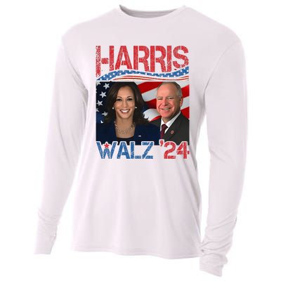 Harris Walz Waltz 2024 Distressed Cooling Performance Long Sleeve Crew