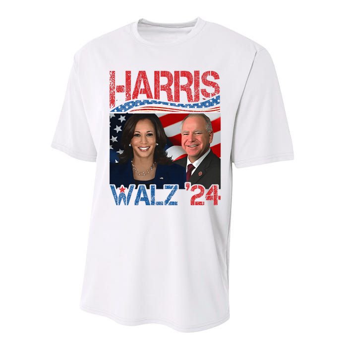 Harris Walz Waltz 2024 Distressed Performance Sprint T-Shirt