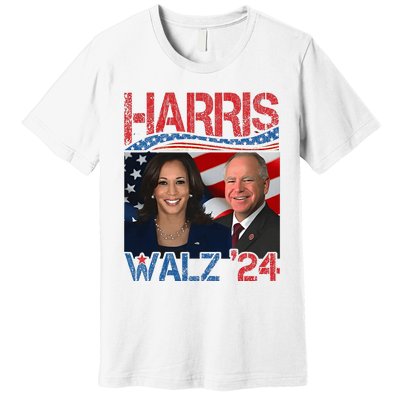 Harris Walz Waltz 2024 Distressed Premium T-Shirt