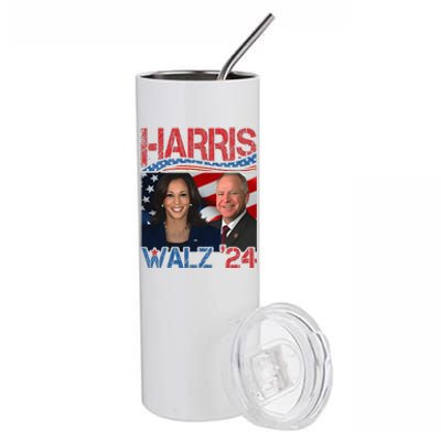 Harris Walz Waltz 2024 Distressed Stainless Steel Tumbler