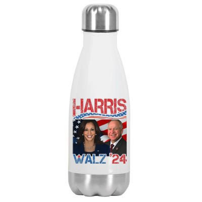 Harris Walz Waltz 2024 Distressed Stainless Steel Insulated Water Bottle