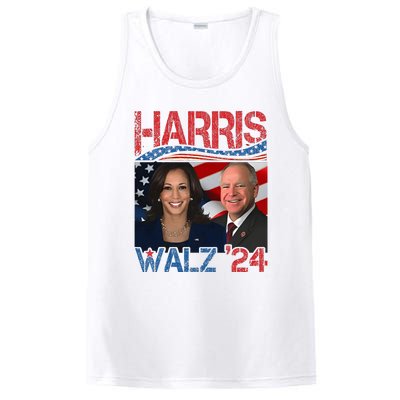 Harris Walz Waltz 2024 Distressed PosiCharge Competitor Tank