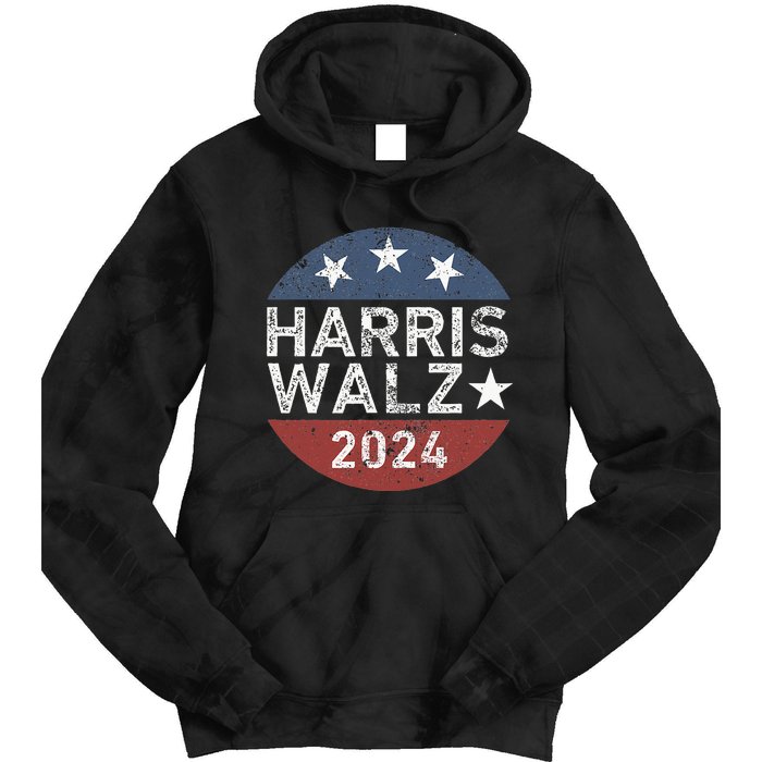 Harris Walz Waltz 2024 Retro Vintage Tie Dye Hoodie