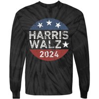 Harris Walz Waltz 2024 Retro Vintage Tie-Dye Long Sleeve Shirt