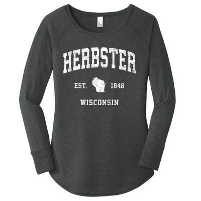 Herbster Wisconsin Wi Vintage Athletic Sports Women's Perfect Tri Tunic Long Sleeve Shirt