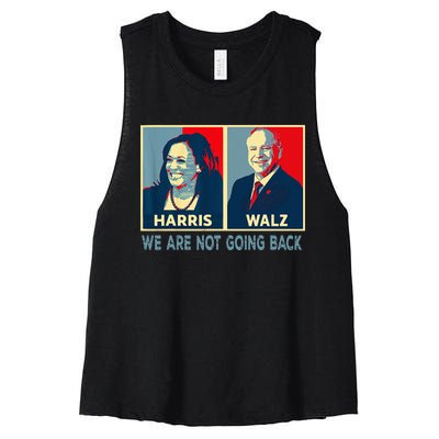 Harris Waltz We Are Not Going Back Kamala Harris 2024 Women's Racerback Cropped Tank