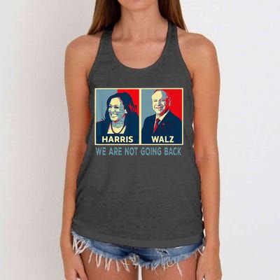 Harris Waltz We Are Not Going Back Kamala Harris 2024 Women's Knotted Racerback Tank