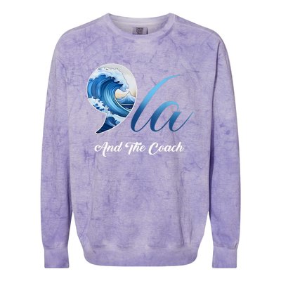 Harris Walz Waltz 2024 Blue Wave Comma La And The Coach Colorblast Crewneck Sweatshirt