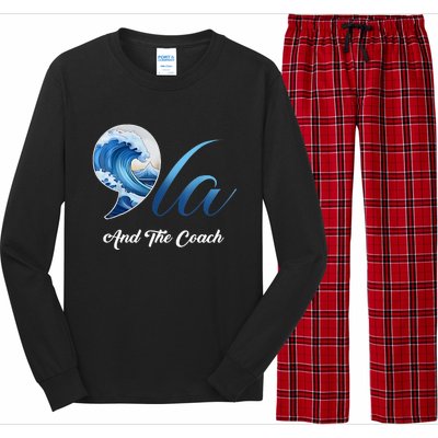 Harris Walz Waltz 2024 Blue Wave Comma La And The Coach Long Sleeve Pajama Set