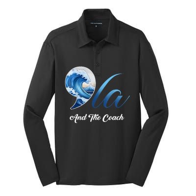 Harris Walz Waltz 2024 Blue Wave Comma La And The Coach Silk Touch Performance Long Sleeve Polo