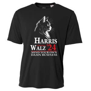 Harris Walz Waltz 2024 Mind Your Own Damn Business Cat Lady Cooling Performance Crew T-Shirt