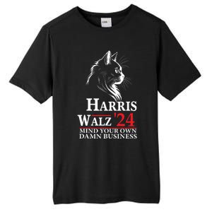 Harris Walz Waltz 2024 Mind Your Own Damn Business Cat Lady Tall Fusion ChromaSoft Performance T-Shirt