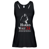 Harris Walz Waltz 2024 Mind Your Own Damn Business Cat Lady Ladies Essential Flowy Tank