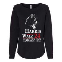 Harris Walz Waltz 2024 Mind Your Own Damn Business Cat Lady Womens California Wash Sweatshirt