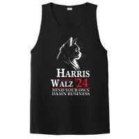 Harris Walz Waltz 2024 Mind Your Own Damn Business Cat Lady PosiCharge Competitor Tank