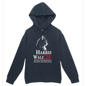 Harris Walz Waltz 2024 Mind Your Own Damn Business Cat Lady Urban Pullover Hoodie