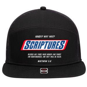 Hungry Why Wait Scriptures Blessed Are Those Who Hunger 7 Panel Mesh Trucker Snapback Hat