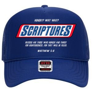 Hungry Why Wait Scriptures Blessed Are Those Who Hunger High Crown Mesh Back Trucker Hat