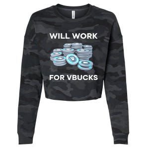 Hard Will Work For Vbucks Cropped Pullover Crew