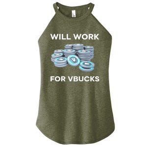 Hard Will Work For Vbucks Women's Perfect Tri Rocker Tank