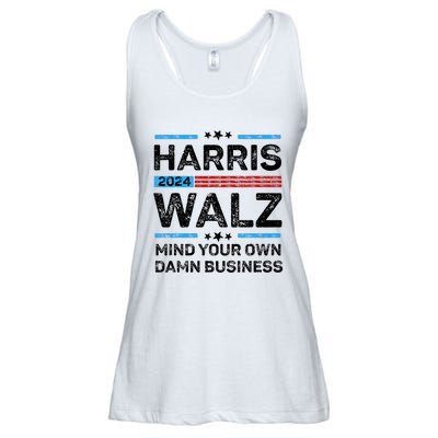 Harris Walz Waltz 2024 Mind Your Own Damn Business Ladies Essential Flowy Tank