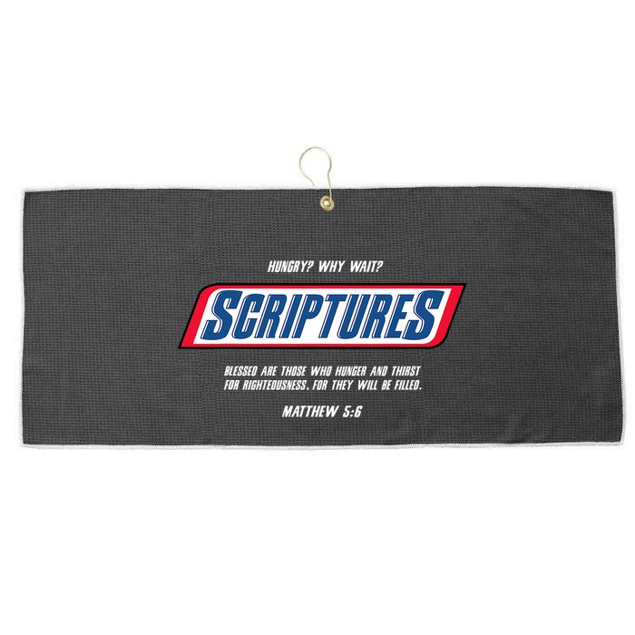 Hungry Why Wait Scriptures Blessed Are Those Who Hunger Large Microfiber Waffle Golf Towel