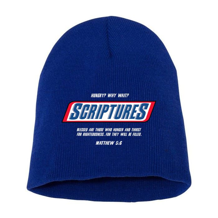 Hungry Why Wait Scriptures Blessed Are Those Who Hunger Short Acrylic Beanie