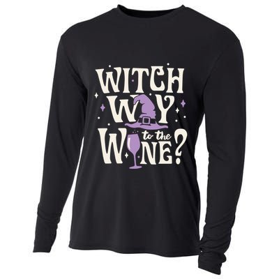 Halloween Witch Way To The Wine? Gift Cooling Performance Long Sleeve Crew
