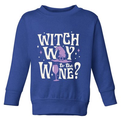 Halloween Witch Way To The Wine? Gift Toddler Sweatshirt