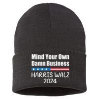 Harris Walz Waltz 2024 Mind Your Own Damn Business Sustainable Knit Beanie