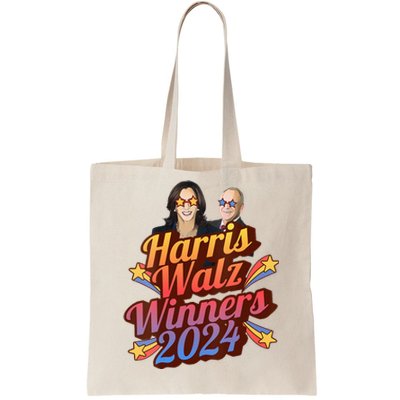 Harris Walz Winners 2024 Retro Tote Bag