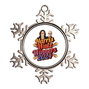 Harris Walz Winners 2024 Retro Metallic Star Ornament