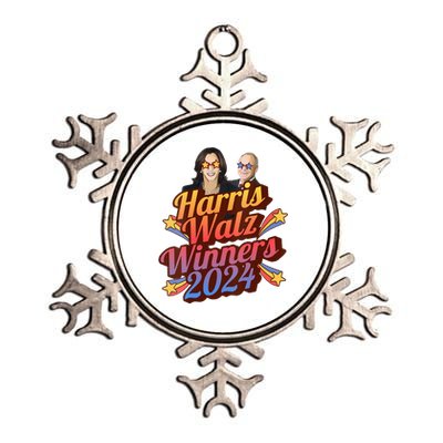 Harris Walz Winners 2024 Retro Metallic Star Ornament