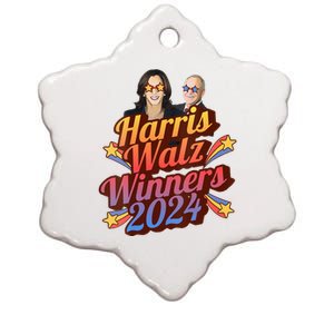 Harris Walz Winners 2024 Retro Ceramic Star Ornament