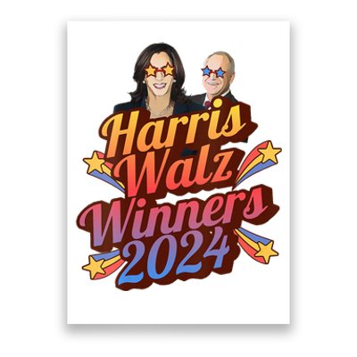 Harris Walz Winners 2024 Retro Poster